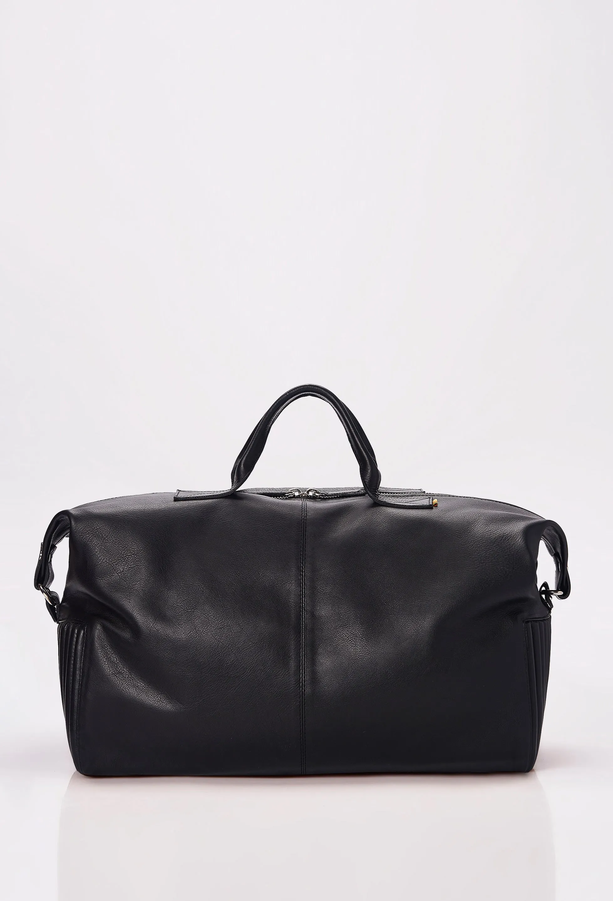 Black Leather Duffel Bag