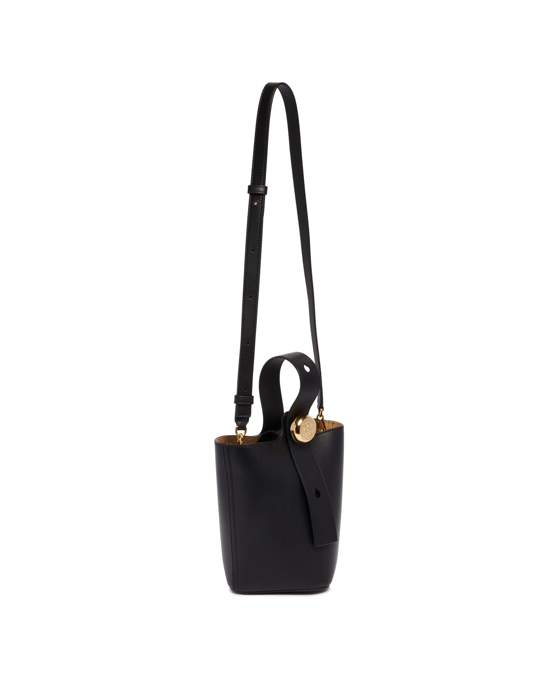 Black Mini Pebble Bucket Bag