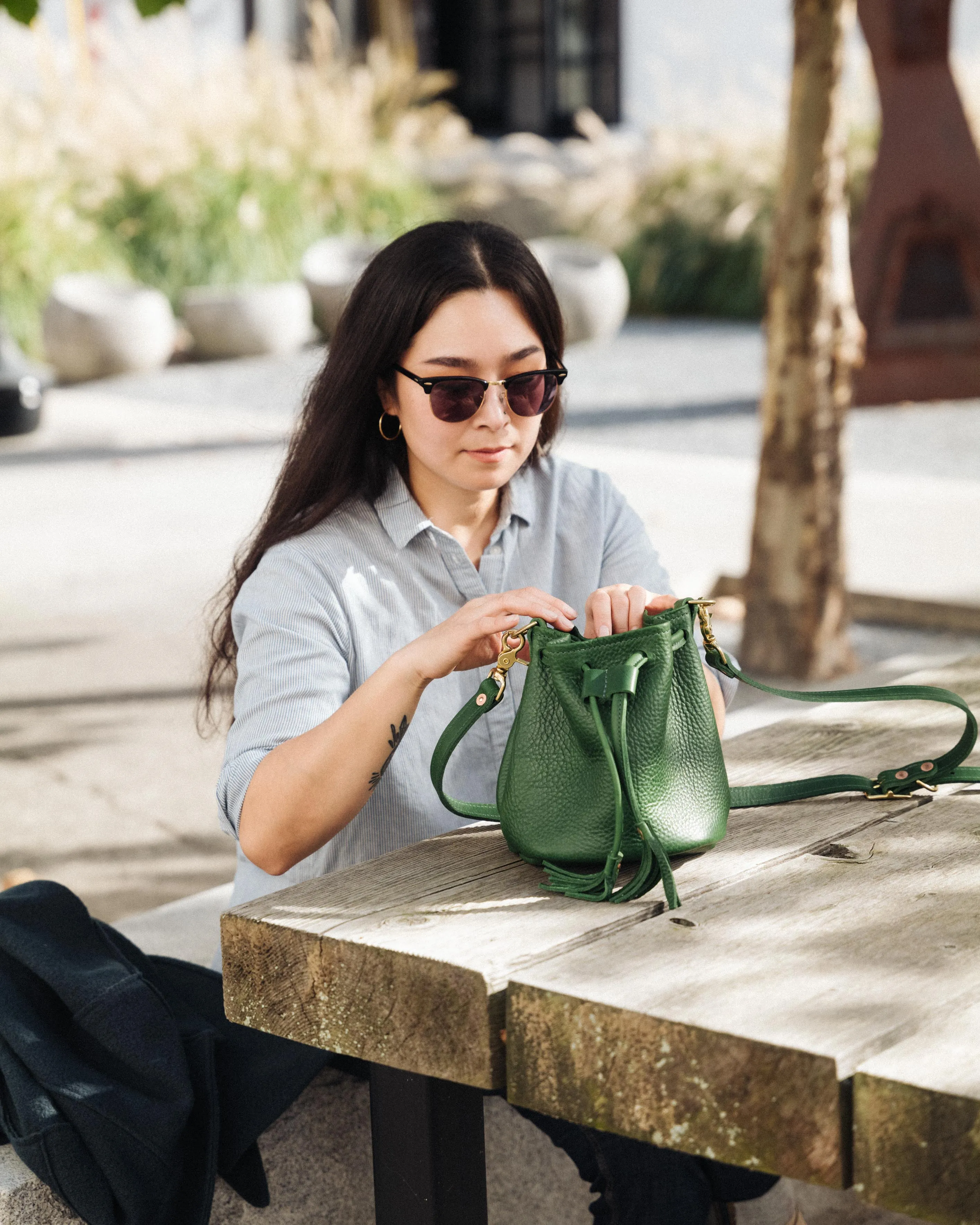 Brown Kodiak Mini Bucket Bag