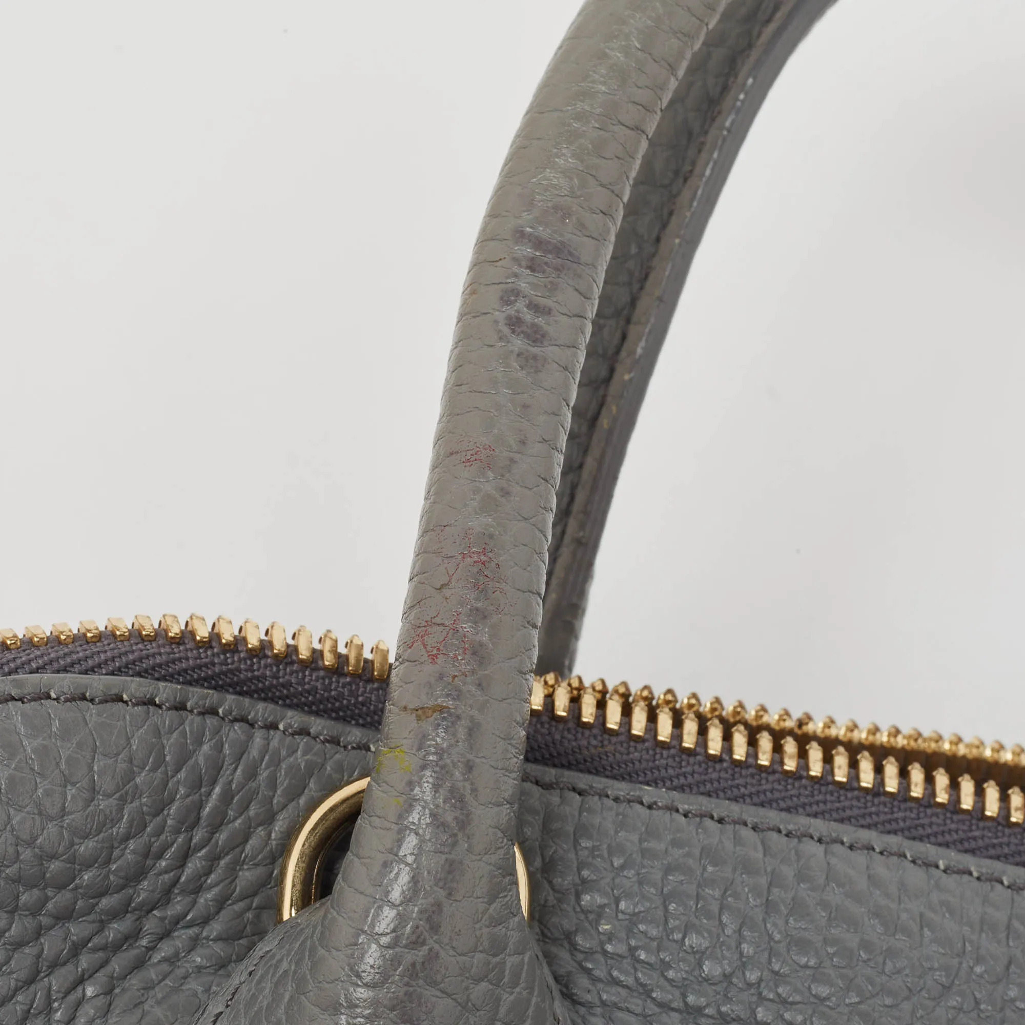 BURBERRY Grey Leather Greenwood Satchel