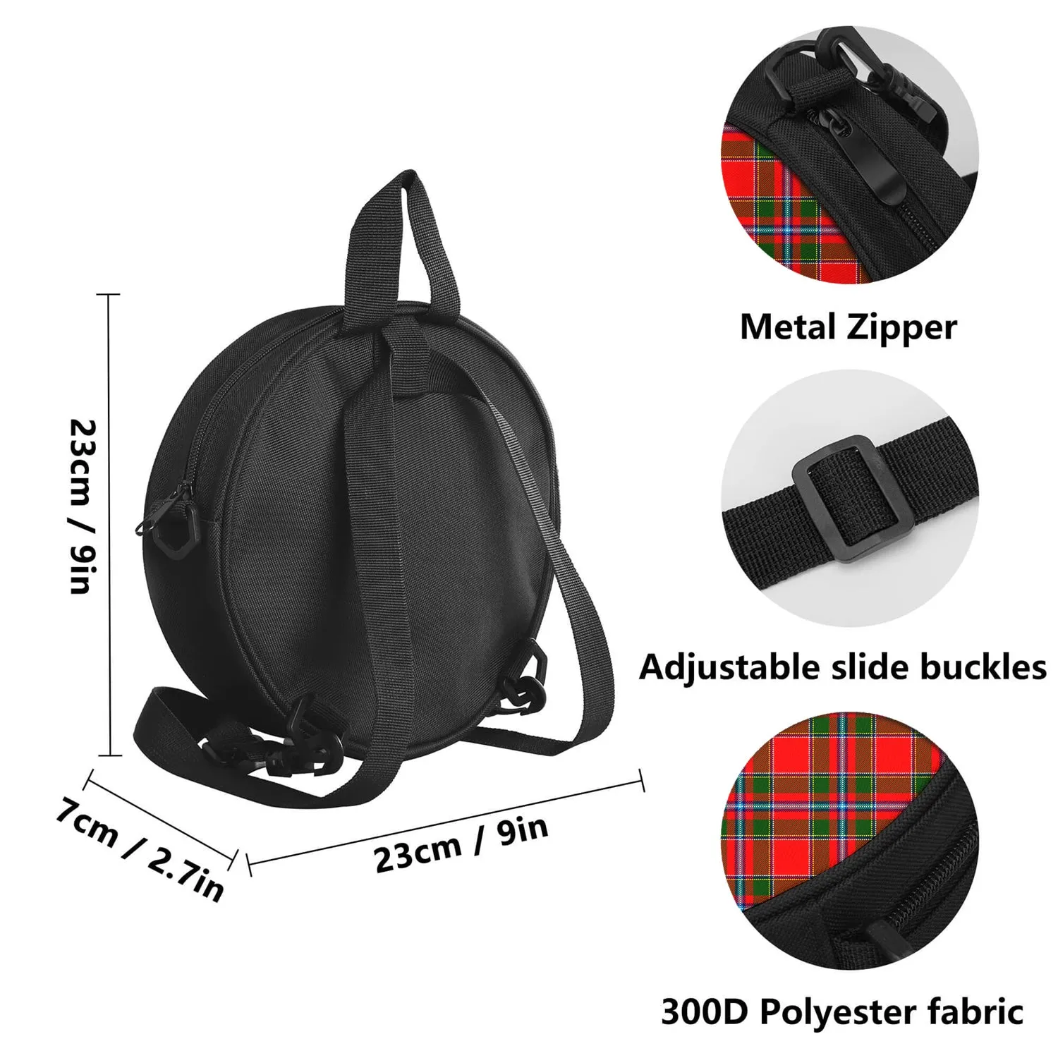 Butter Tartan Round Satchel Bags