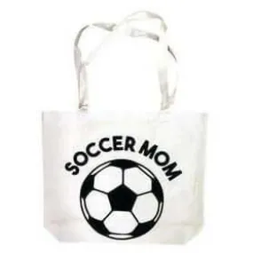 Canvas Soccer Mom Tote Bag