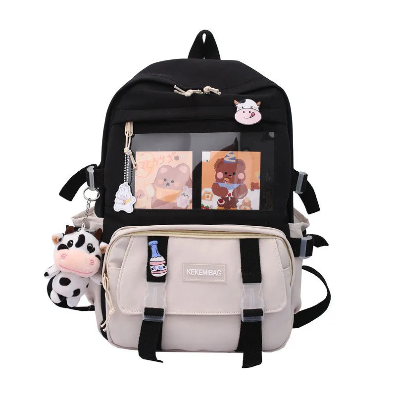 Fresh Sweet Backpack  Summer Early High School Student Schoolbag Campus Outdoor Travel Cute Backpack