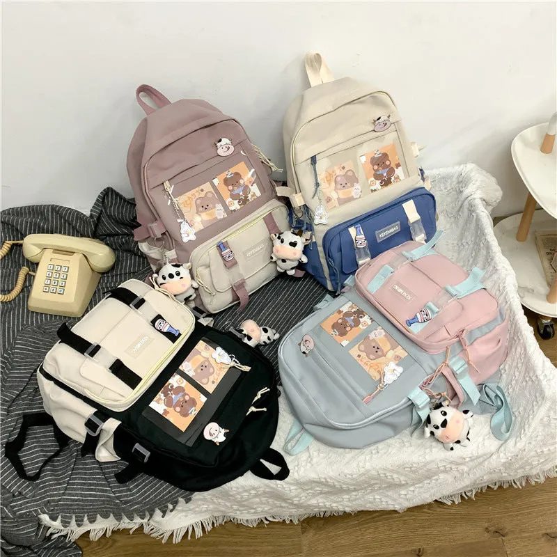 Fresh Sweet Backpack  Summer Early High School Student Schoolbag Campus Outdoor Travel Cute Backpack