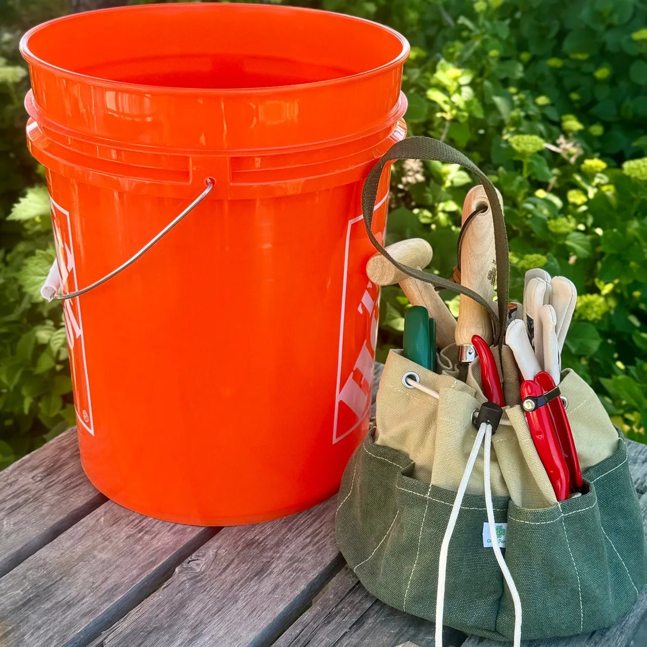 Garden Bucket Bag - Heavy Waxed Canvas