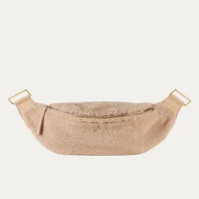 Genuine Shearling Fanny Pack   Crossbody Bag | Tan   Gold Hardware