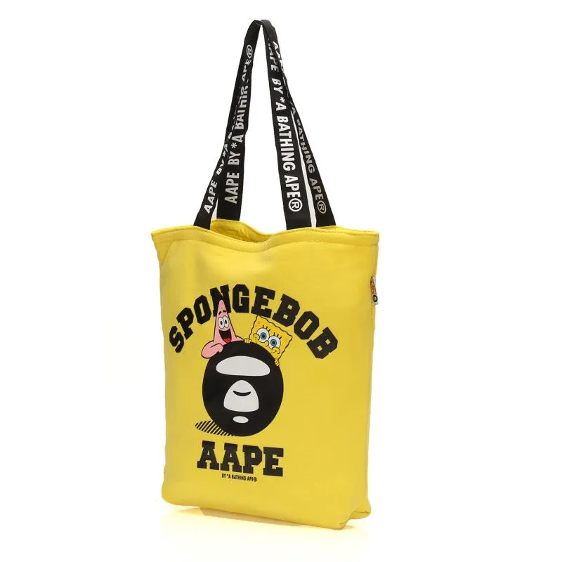 Japanese magazine gift aape X SpongeBob yellow totebag