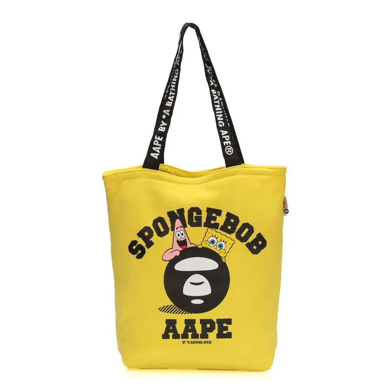 Japanese magazine gift aape X SpongeBob yellow totebag