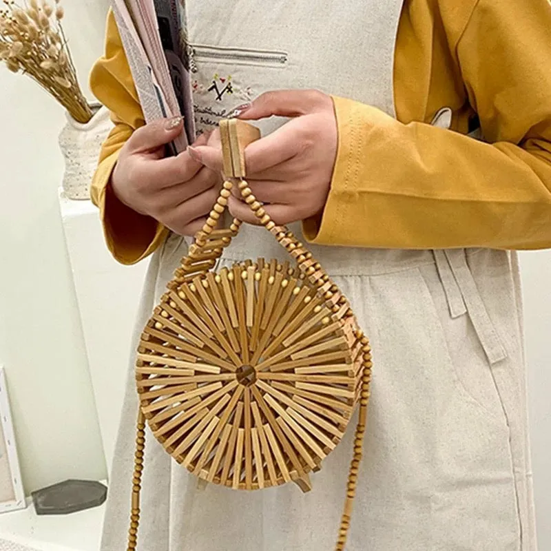 Kaia Round Rattan Bag