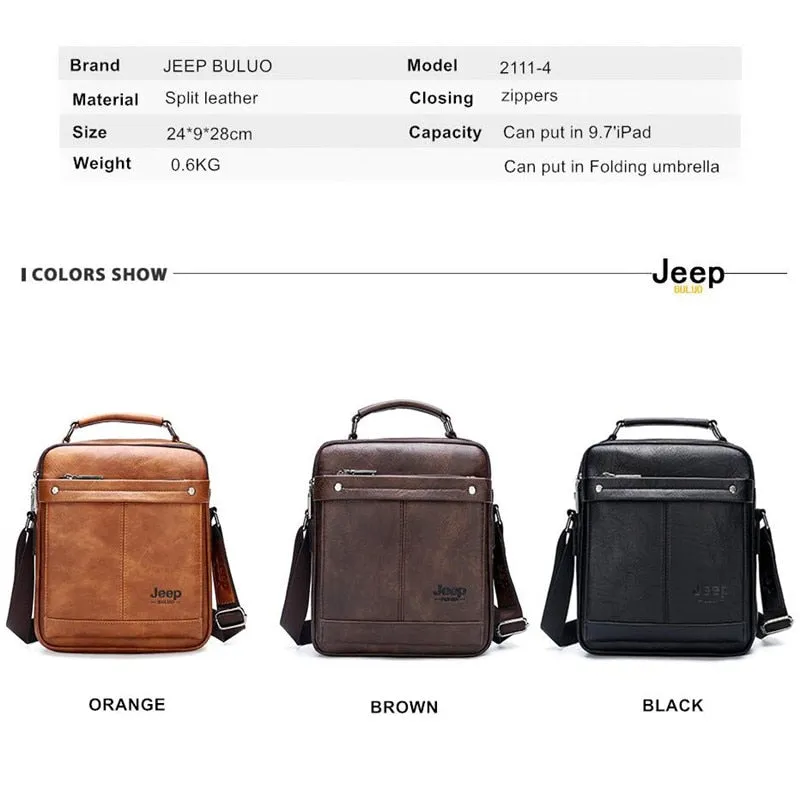 Large Size Handbag Brand Men Business Work office Shoulder Bag For 9.7 in iPad Male Leather Crossbody Messenger Bag