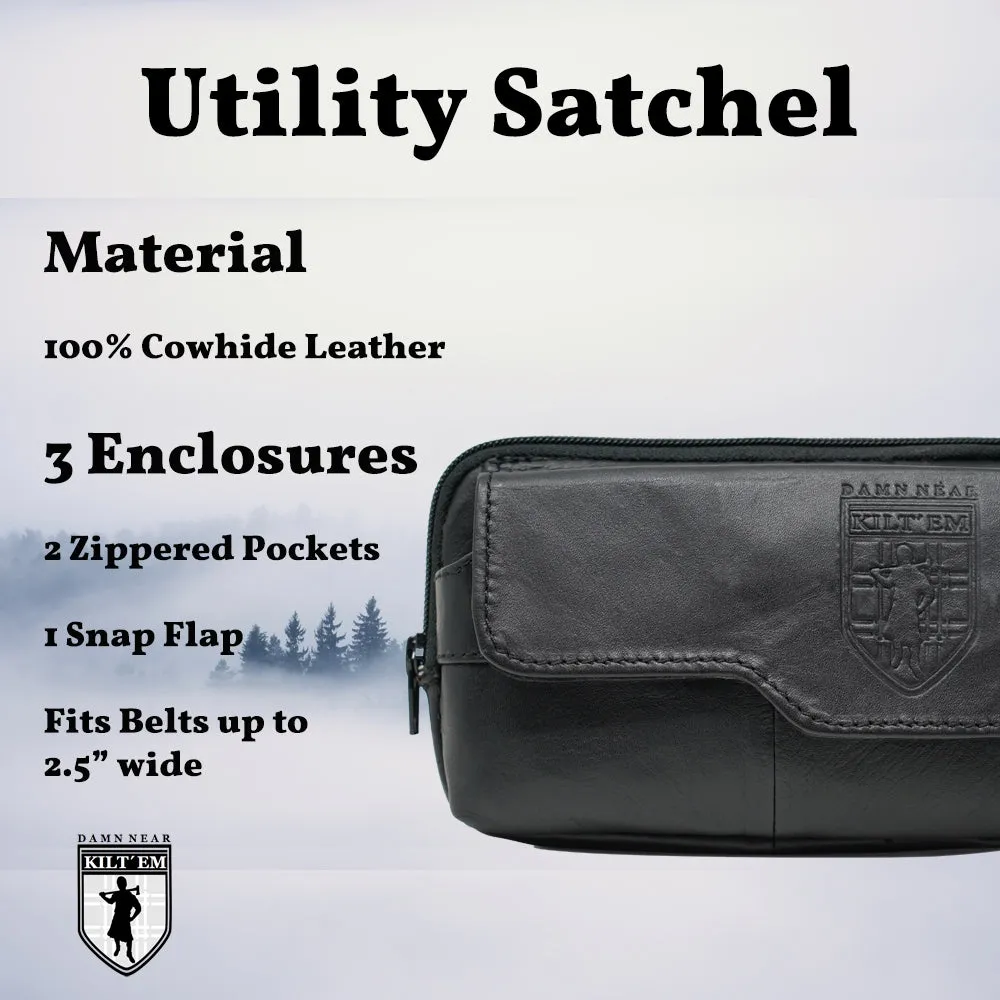 Leather Utility Satchel - Black