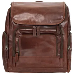 Mancini Leather Backpack for 15.6” Laptop and Tablet