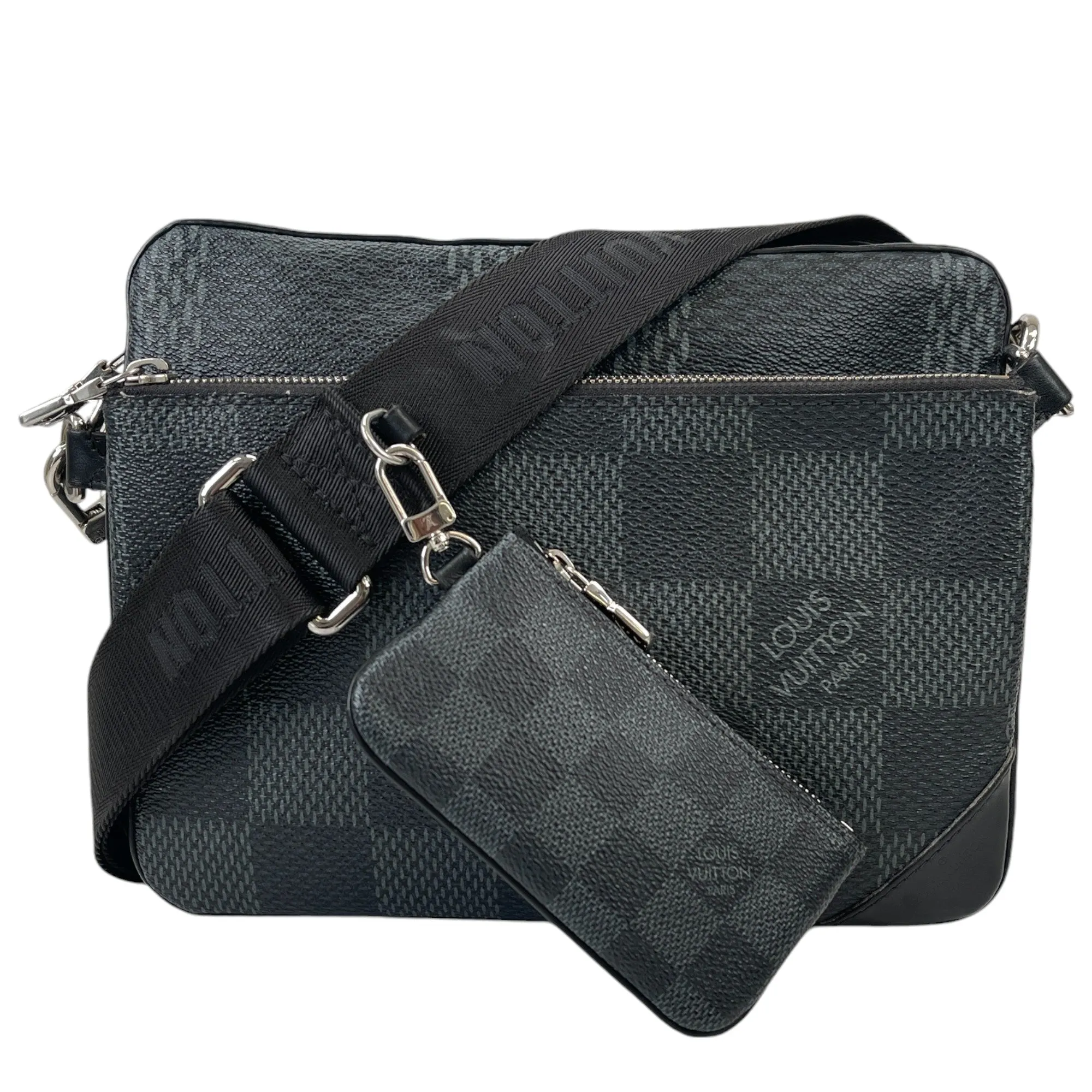 Men's Trio Messenger Damier Messenger Bag Black