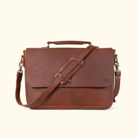 Ryder Reserve Bison Leather Laptop Messenger Bag | Brown