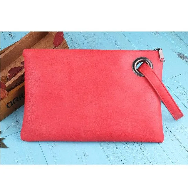 Shoulder bag Fashion Solid Women Bag artificial Leather Women Envelope Bag Female Handbag Clutch Shipping immediately Clutch