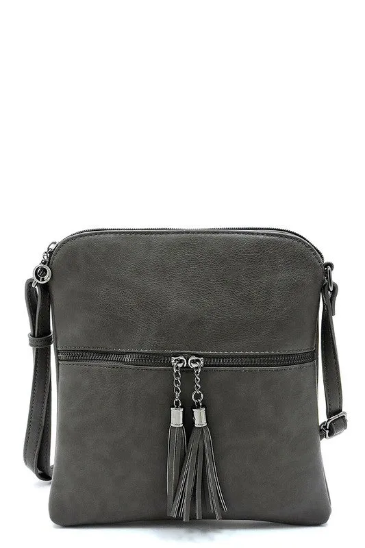 Zip Tassel Crossbody Bag