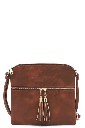 Zip Tassel Crossbody Bag