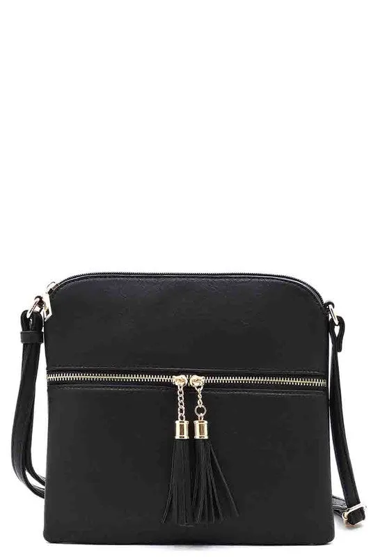 Zip Tassel Crossbody Bag