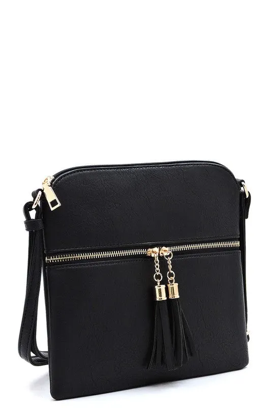 Zip Tassel Crossbody Bag